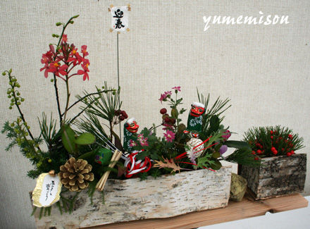 お正月花のアレンジ