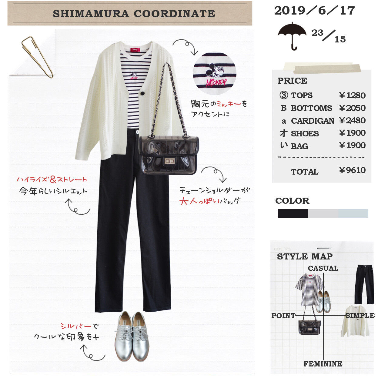 しまむら一か月着回しコーデ キャラクターを大人っぽく取り入れるなら シンプルなモノトーン配色で しまむらコーデ365日 Powered By ライブドアブログ