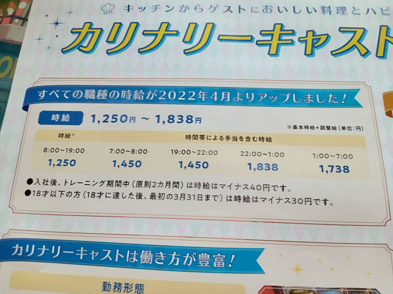久々に見た ディズニーキャスト募集のチラシ カリナリーキャスト大募集中 アラフィフ主婦のディズニー年パス日記 久々に見た ディズニーキャスト募集のチラシ カリナリーキャスト大募集中 アラフィフ主婦のディズニー年パス日記