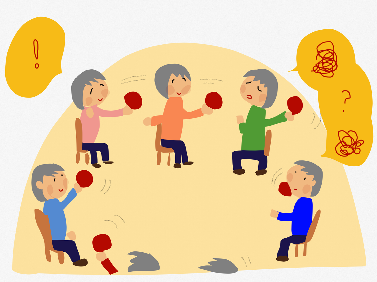 数字の合図でボール回し 40人のデイサービスで喜ばれるレクとは