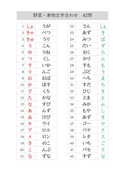 2枚あわせて野菜の名前を作ってください 40人のデイサービスで喜ばれるレクとは