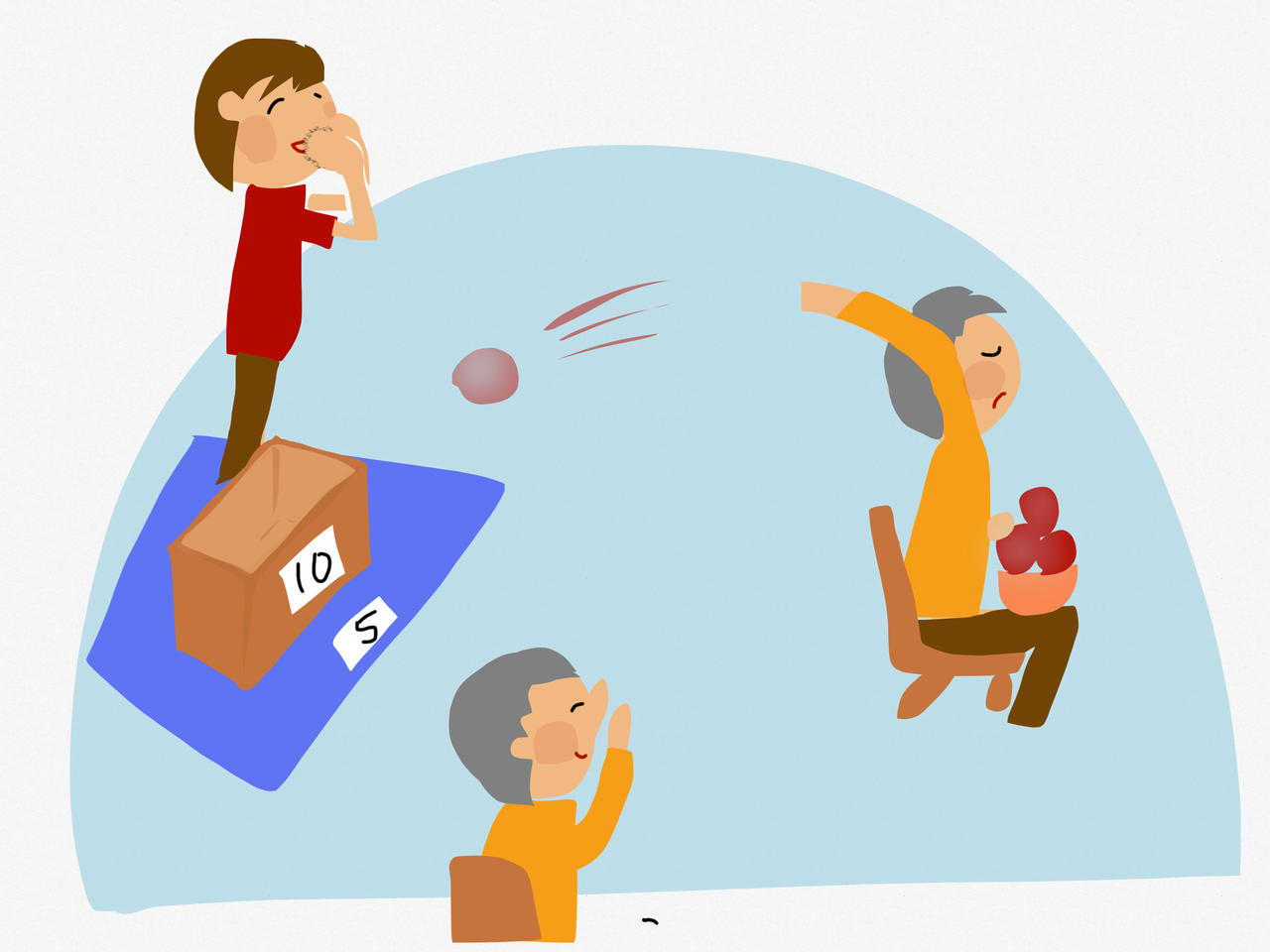 後ろを向いて投げて下さい 40人のデイサービスで喜ばれるレクとは 後ろを向いて投げて下さい 40人のデイサービスで喜ばれるレクとは