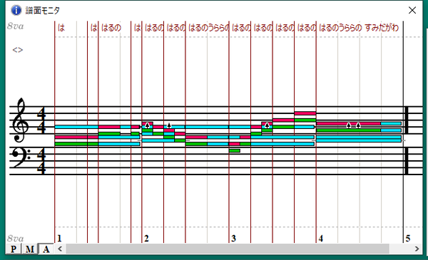 2音下の音にしてコーラス1