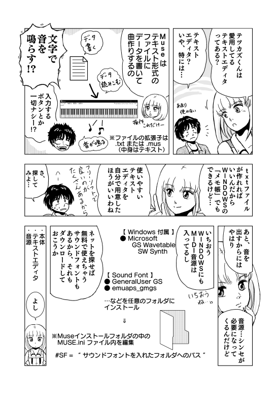 漫画　マンガ　DTM　MIDI　打ち込み　音楽ソフト　Muse　漫画　マンガ　講座
