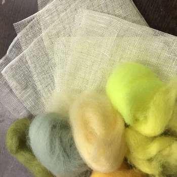 布フェルトサンプルの作り方 黄色 Everything Happens To Me フェルト作家 溝口恵子の制作ノート