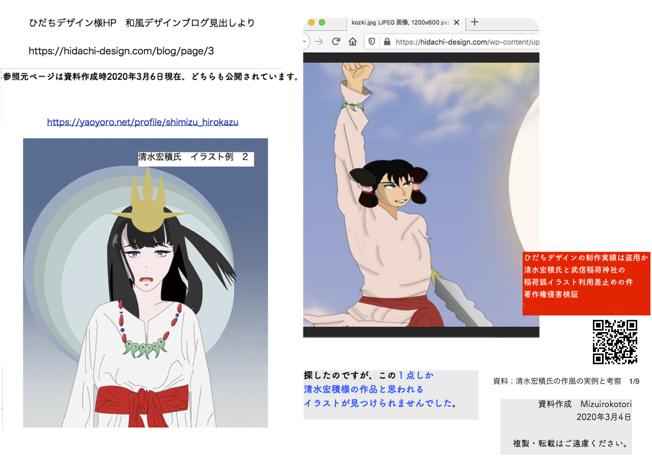 要旨 武信稲荷神社 清水宏積 作画 利用差止め 著作権侵害 検証 武信稲荷神社 盗用か ひだちデザイン 稲荷狐イラスト著作権侵害検証 要旨 武信稲荷神社 清水宏積 作画 利用差止め 著作権侵害 検証 武信稲荷神社 盗用か ひだちデザイン 稲荷狐イラスト著作権侵害検証