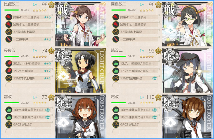 5 1 二期対応版 海上突入部隊 進発せよ なのです 艦これブログ 通信エラーが発生しました