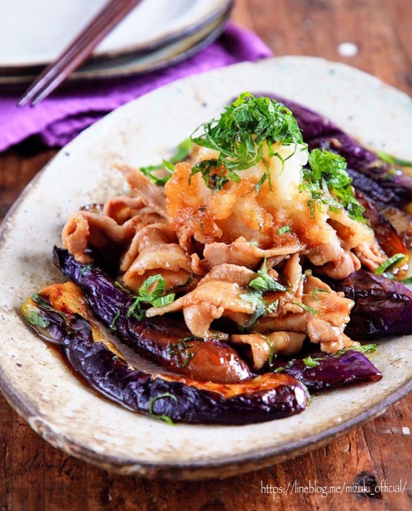 ♡豚肉となすの甘辛おろし♡【#簡単レシピ#時短#節約#大根おろし