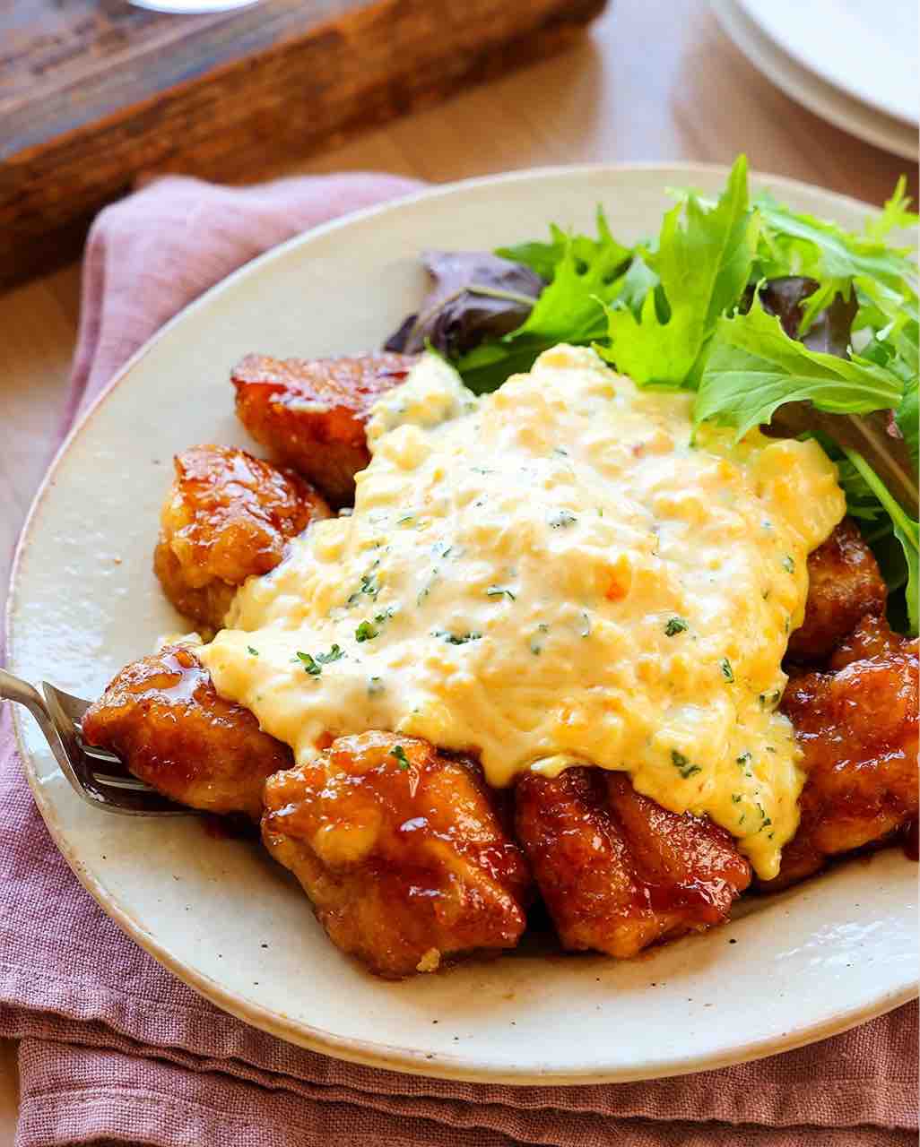 ♡チキン南蛮風！鶏肉の甘酢照り焼き♡【#簡単レシピ #時短 #節約 #卵