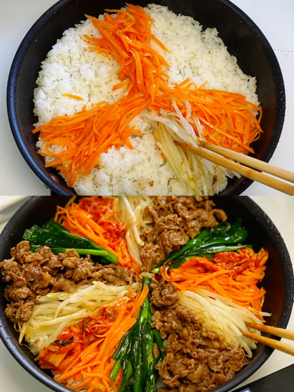 ♡フライパンビビンバ♡【#簡単レシピ #時短 #節約 #ナムル #焼肉の