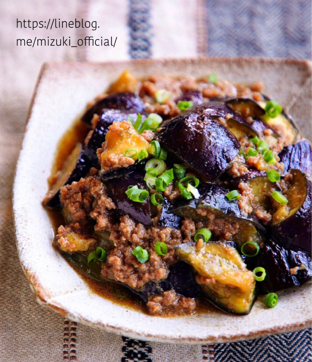 ♡レンジde6分♡なすの甘辛そぼろあん♡【#簡単レシピ#時短#節約