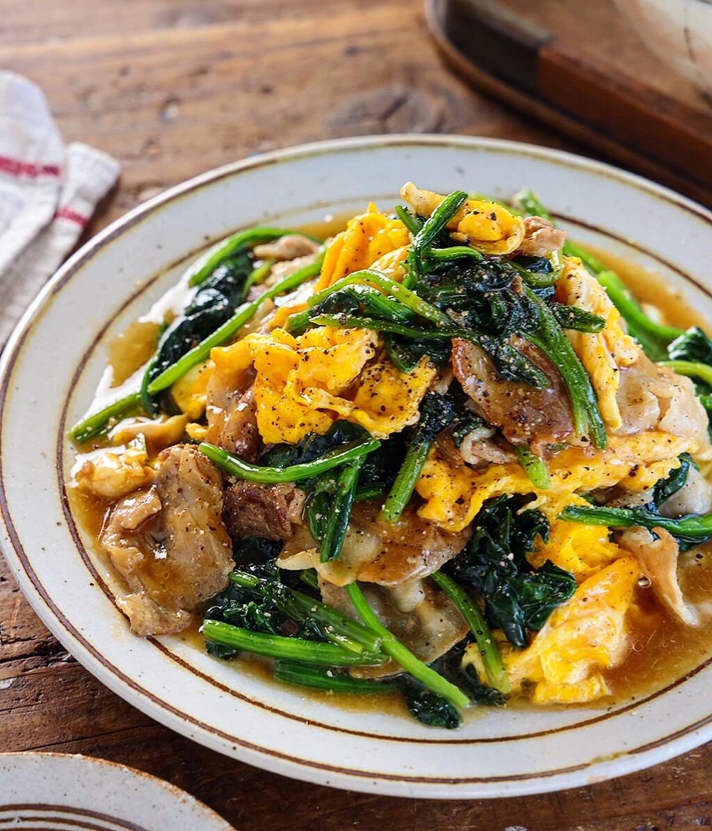 ♡豚肉とほうれん草のとろ卵炒め♡【#簡単レシピ #時短 #節約