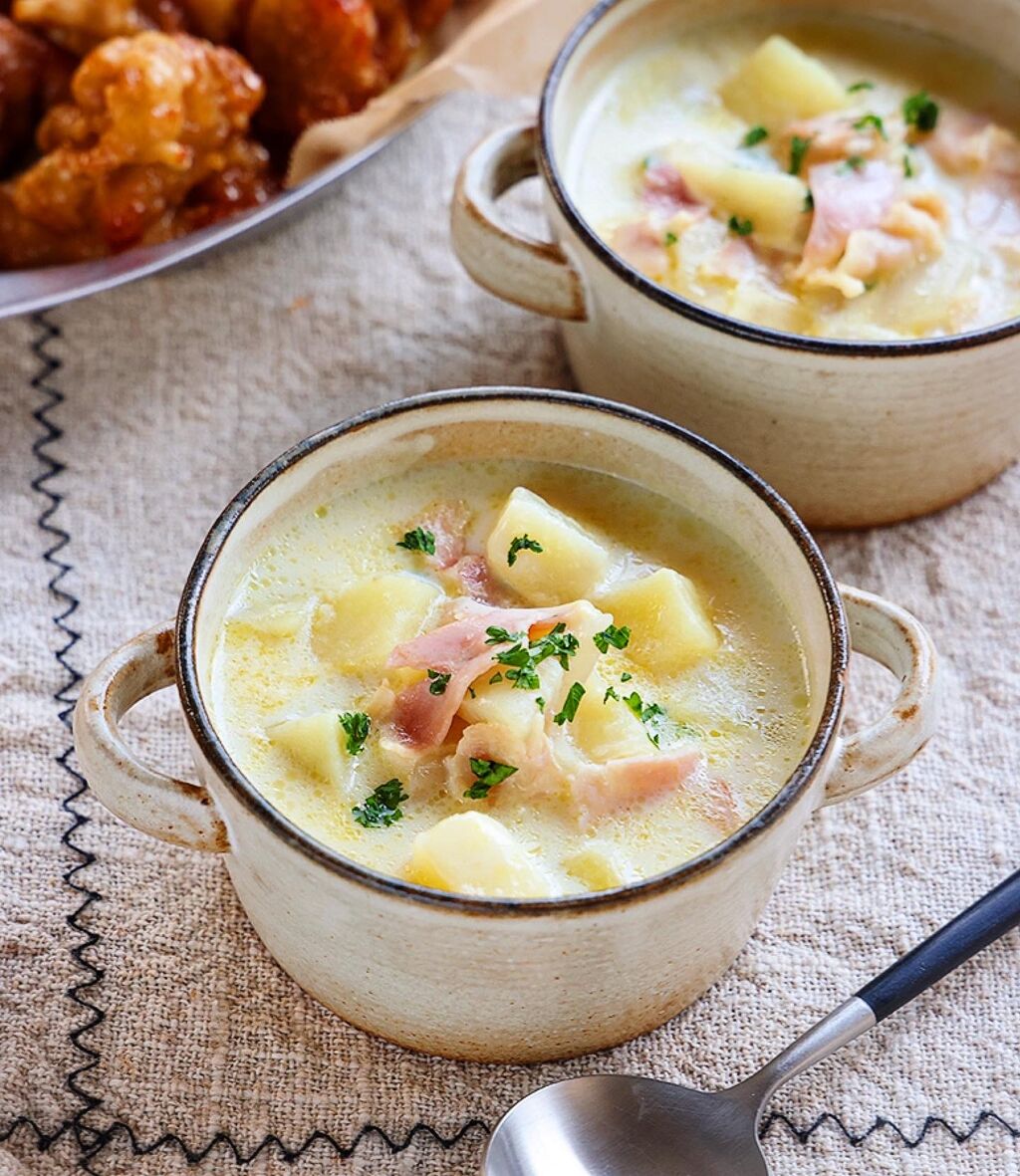 ♡ベーコンポテトの豆乳スープ♡【#簡単レシピ #時短 #おかずスープ