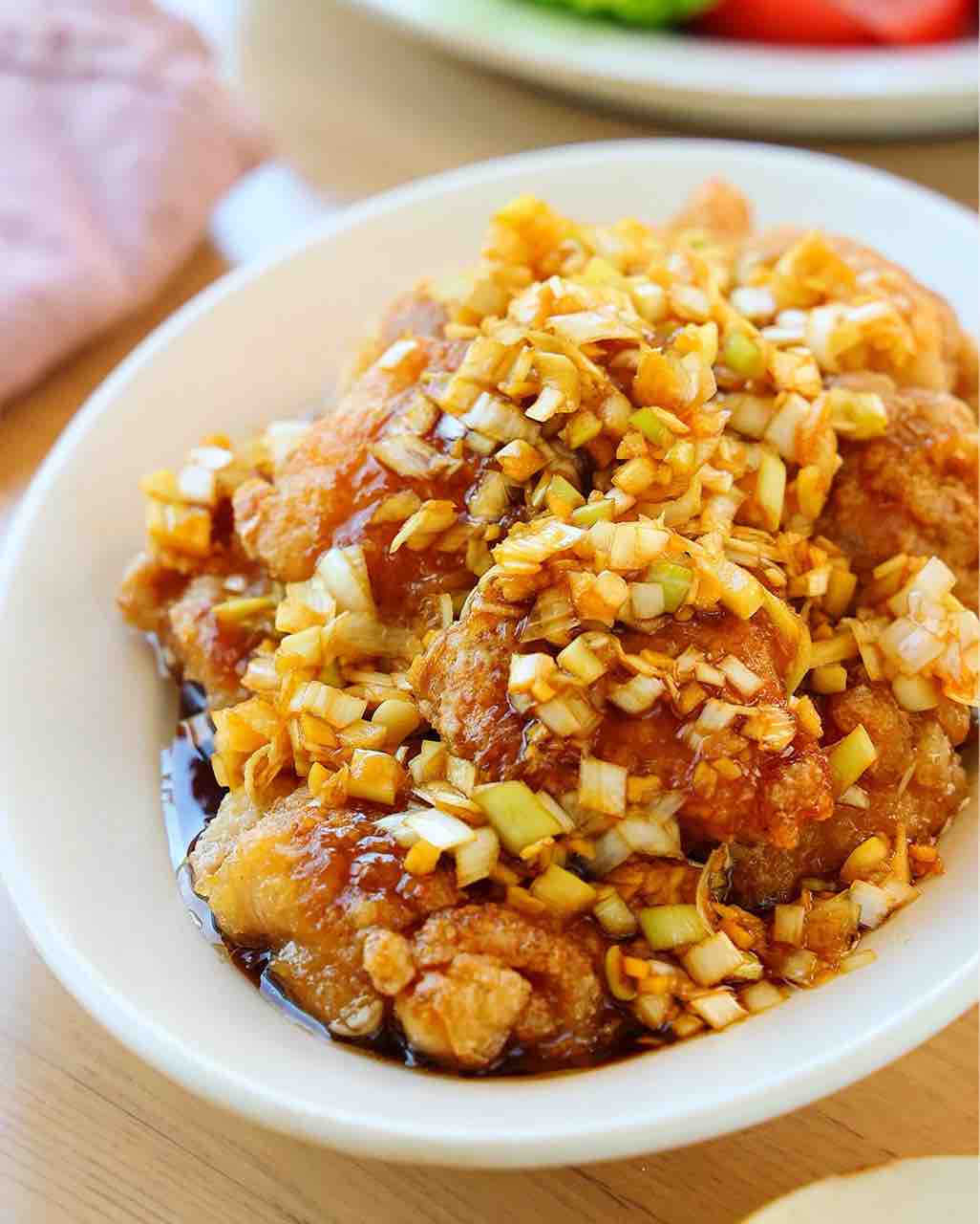 ♡焼くだけ簡単！油淋鶏♡【#簡単レシピ #時短 #節約 #揚げない #ねぎ