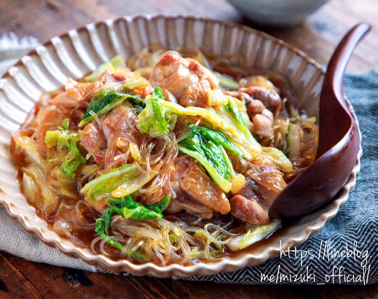 ♡戻さないから超簡単♡鶏肉と白菜の春雨煮♡【#簡単レシピ#フライパン