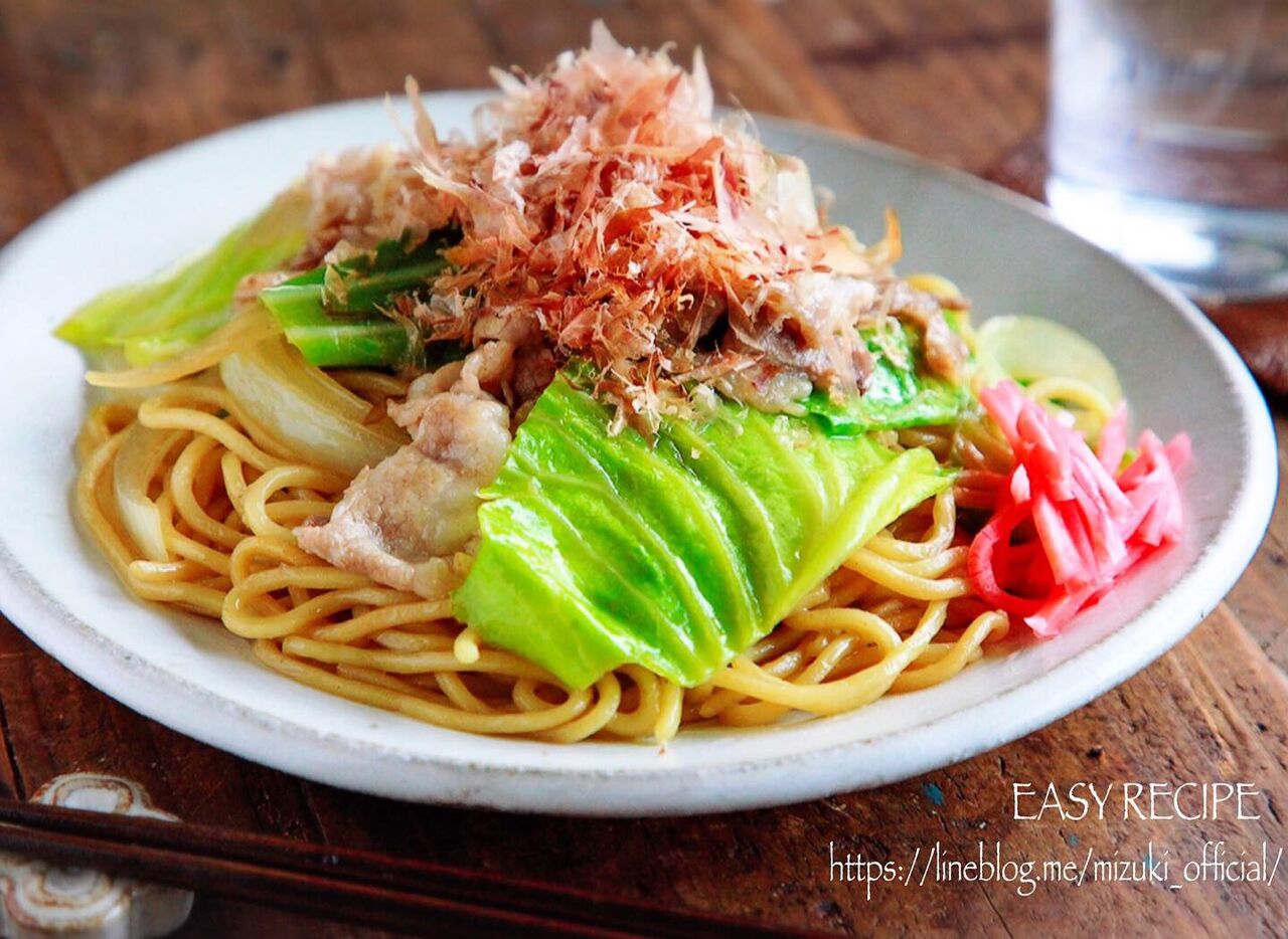 ♡豚肉とキャベツの和風焼きそば♡【#簡単レシピ#麺#春休みごはん#時短