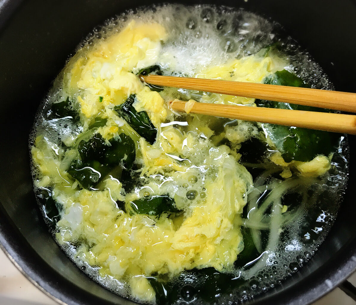 ♡5分de完成♡ふわ玉わかめスープ♡【#簡単#時短#節約#ヘルシー