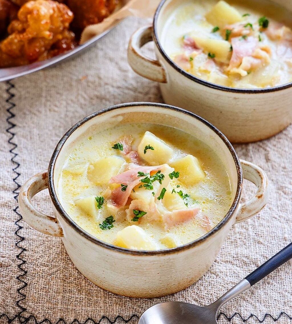 ♡ベーコンポテトの豆乳スープ♡【#簡単レシピ #時短 #節約 #スープ