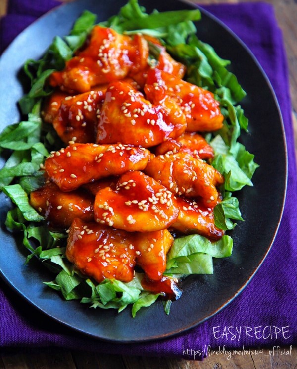 ♡鶏むね肉de超簡単♡韓国風甘辛チキン♡【#時短#節約#コスパ#レシピ