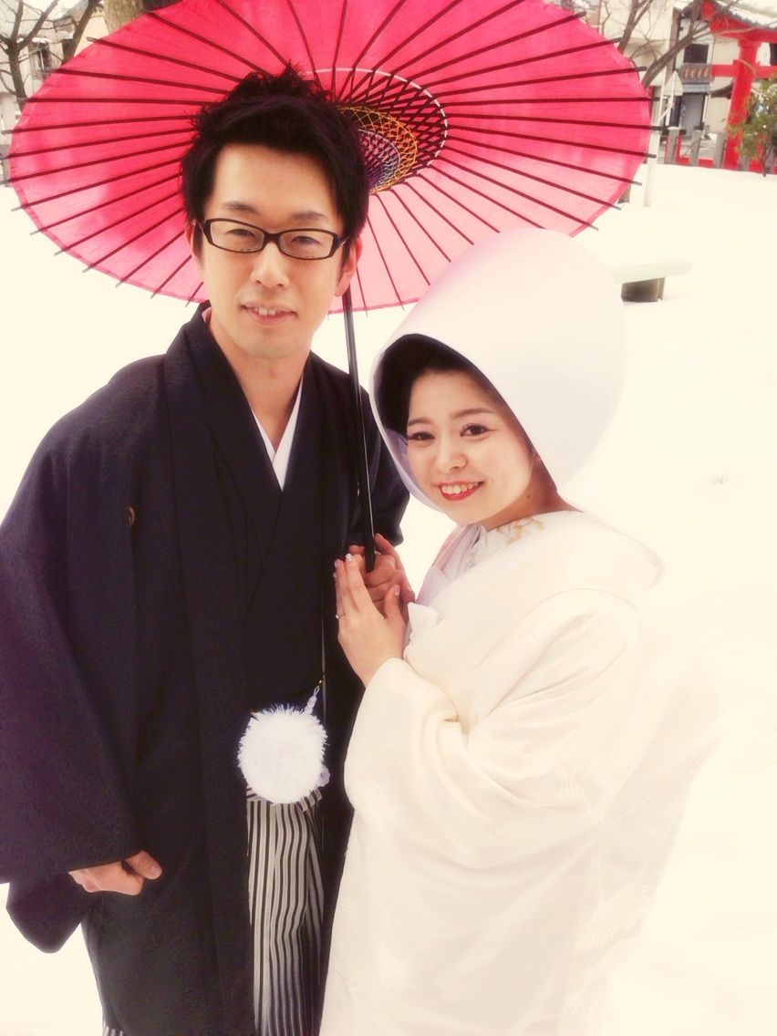 ブライダル 雪の中で白無垢 着付け メイク 花嫁 お仕度店 Raffine ラフィネ