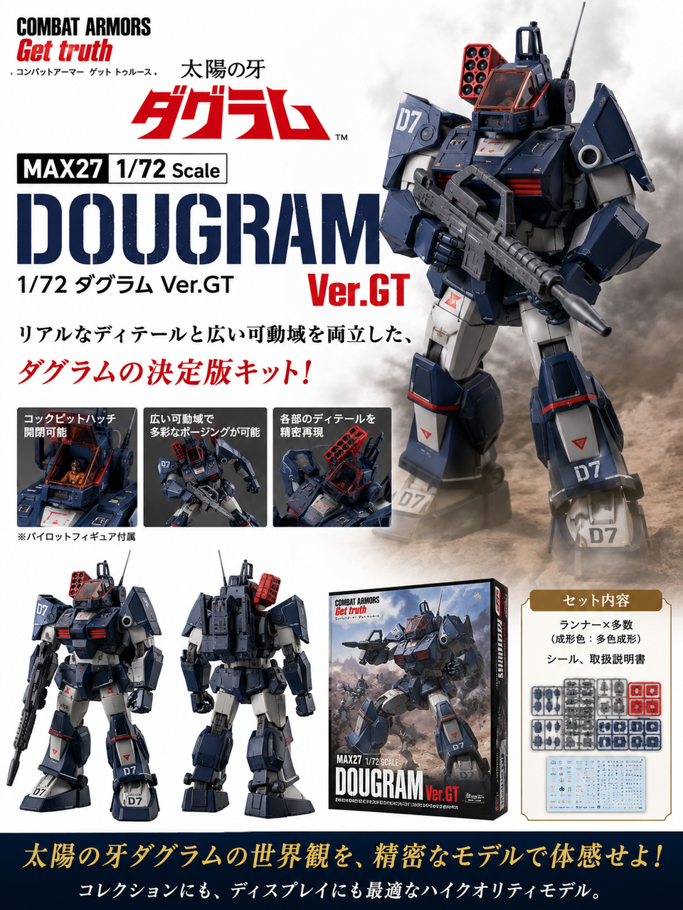 COMBAT ARMORS Get truth 太陽の牙ダグラム MAX27 1/72 ダグラム Ver.GT