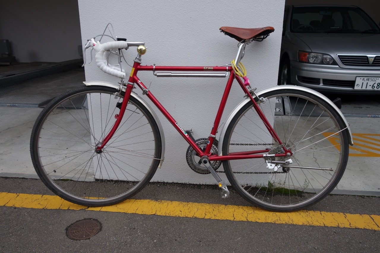 丸石自転車、50年以上前の自転車、サイクリング自転車、ドロップ