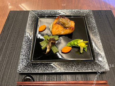 桜鱒とふきのとう味噌焼き