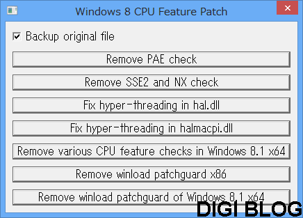 Windows 8 CPU Feature Patch
