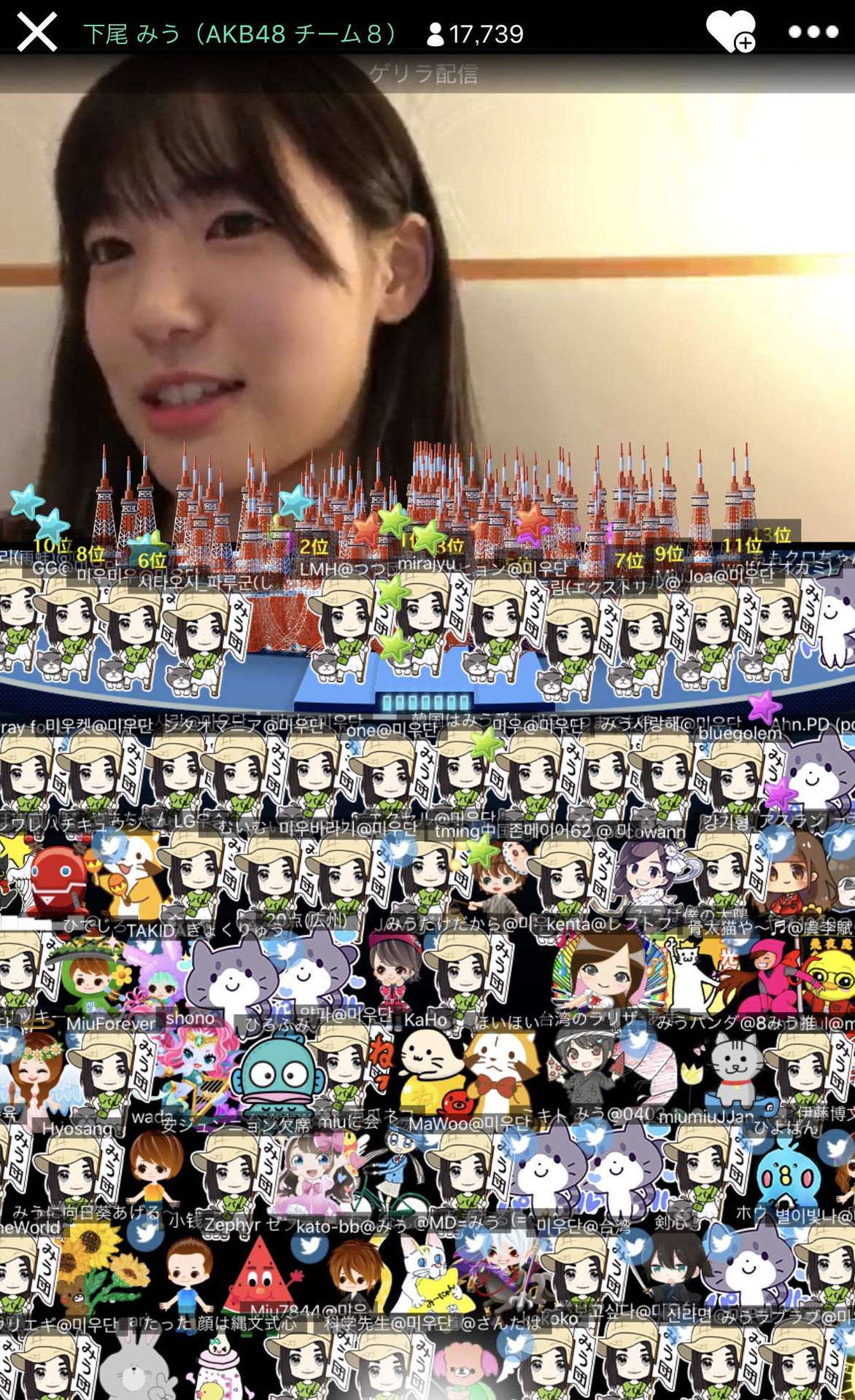 Showroomに韓国バブル到来 田中美久のタワー2本 下尾みう226本ｗｗｗ Iz Oneまとめノート