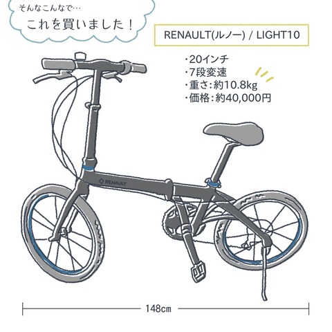 軽量 折りたたみ自転車 おすすめはrenault ルノー のlight10 暮らし方研究所