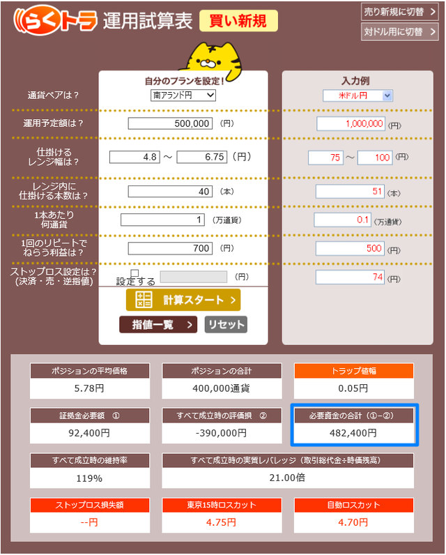 メキシコペソ円の設定(5銭間隔)