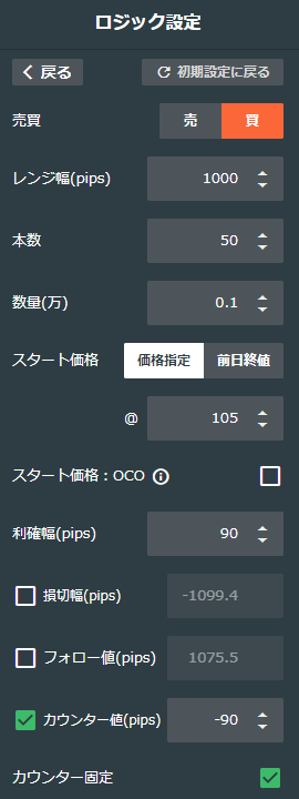 ドル／円買い95-105