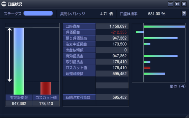 【ロスカット対策】ループイフダンのリスク管理-PC版口座状況