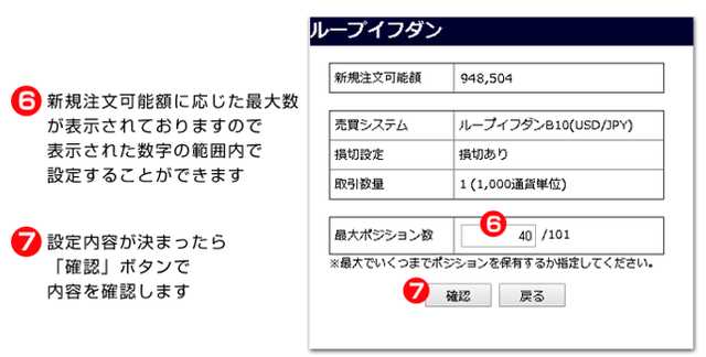 ループイフダン注文方法-設定