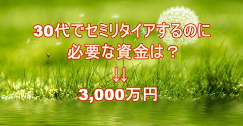 30代でセミリタイアするのに必要な資金