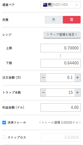 NZドル米ドル買い0.64~0.70