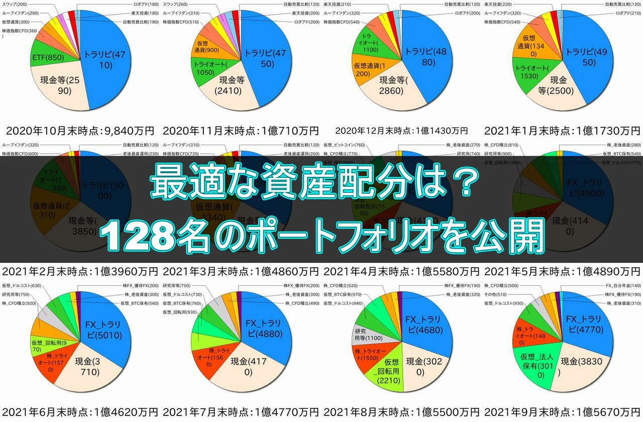 最適な資産配分は？】128名のポートフォリオを公開！！ : 不労所得でセミリタイアを目指す30代のブログ