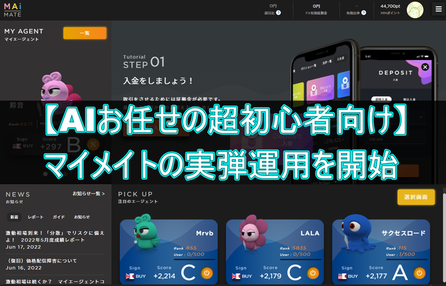 【AIおまかせの超初心者向け】マイメイトで実弾運用を開始