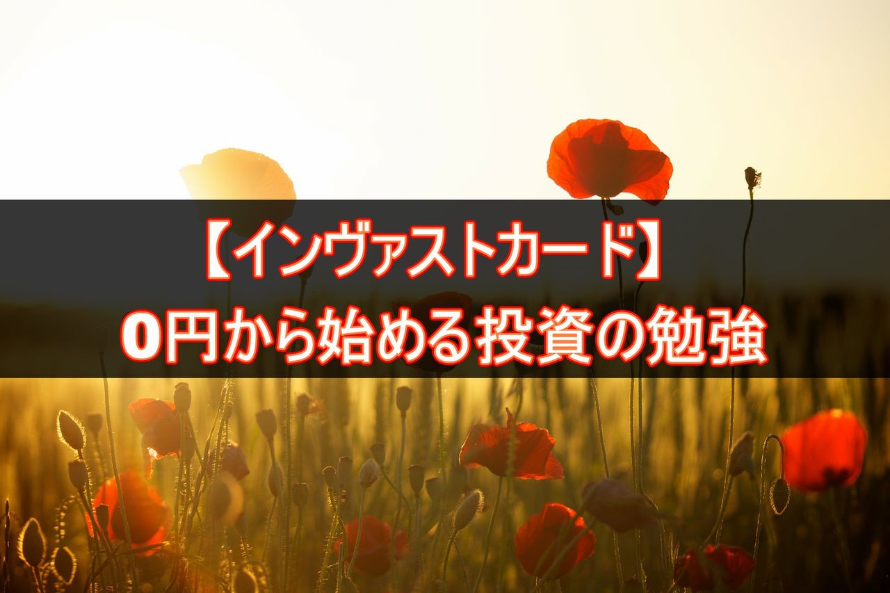 0円から お金をかけずに投資の勉強をしたい人のインヴァストカード 不労所得でセミリタイアを目指す30代のブログ 0円から お金をかけずに投資の勉強をしたい人のインヴァストカード 不労所得でセミリタイアを目指す30代のブログ