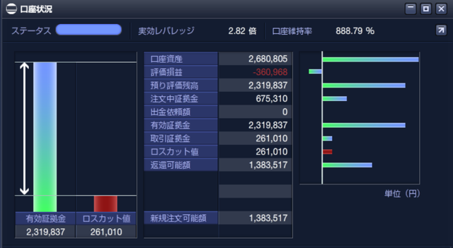 ループイフダン設定と運用実績-口座状況20190729