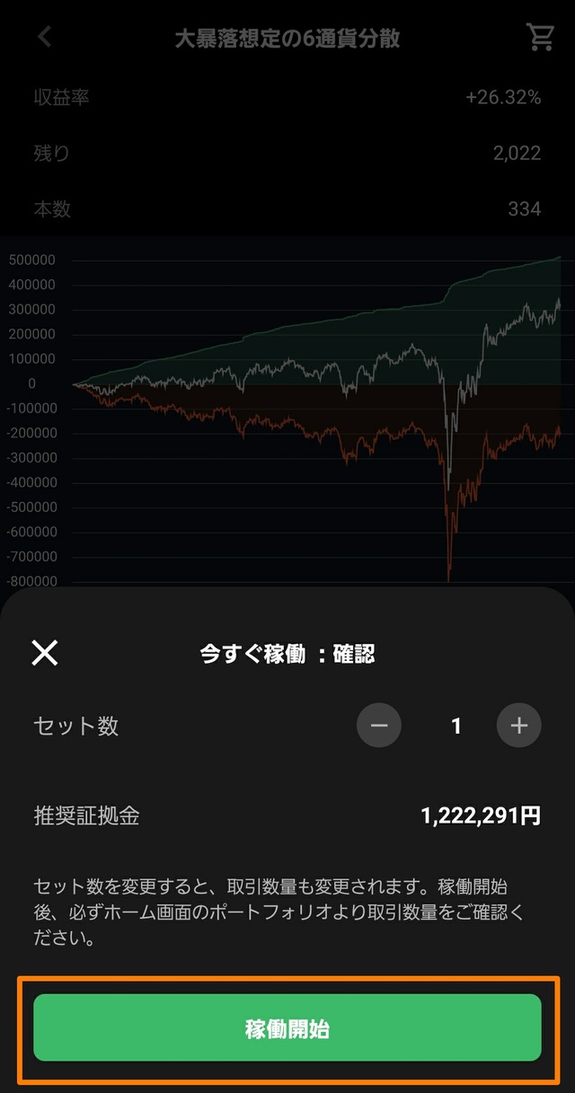 【１クリック発注】大暴落想定の6通貨分散4