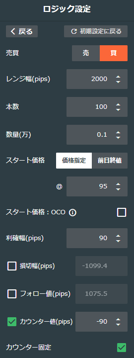 ドル／円買い75-95