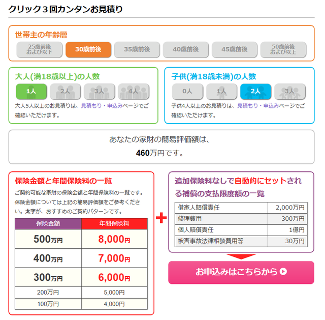 火災保険のシミュレーション
