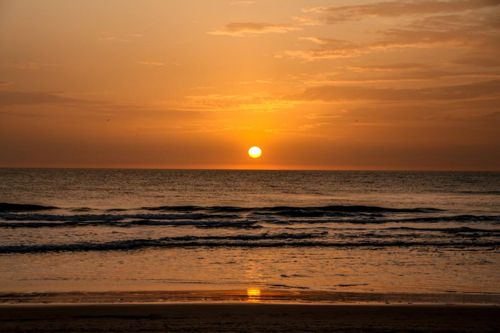 ビーチ 夕日 太陽 夜にオレンジ色の空 壁紙nvidiaの海 風景 高精細画像 材料入力します 壁紙