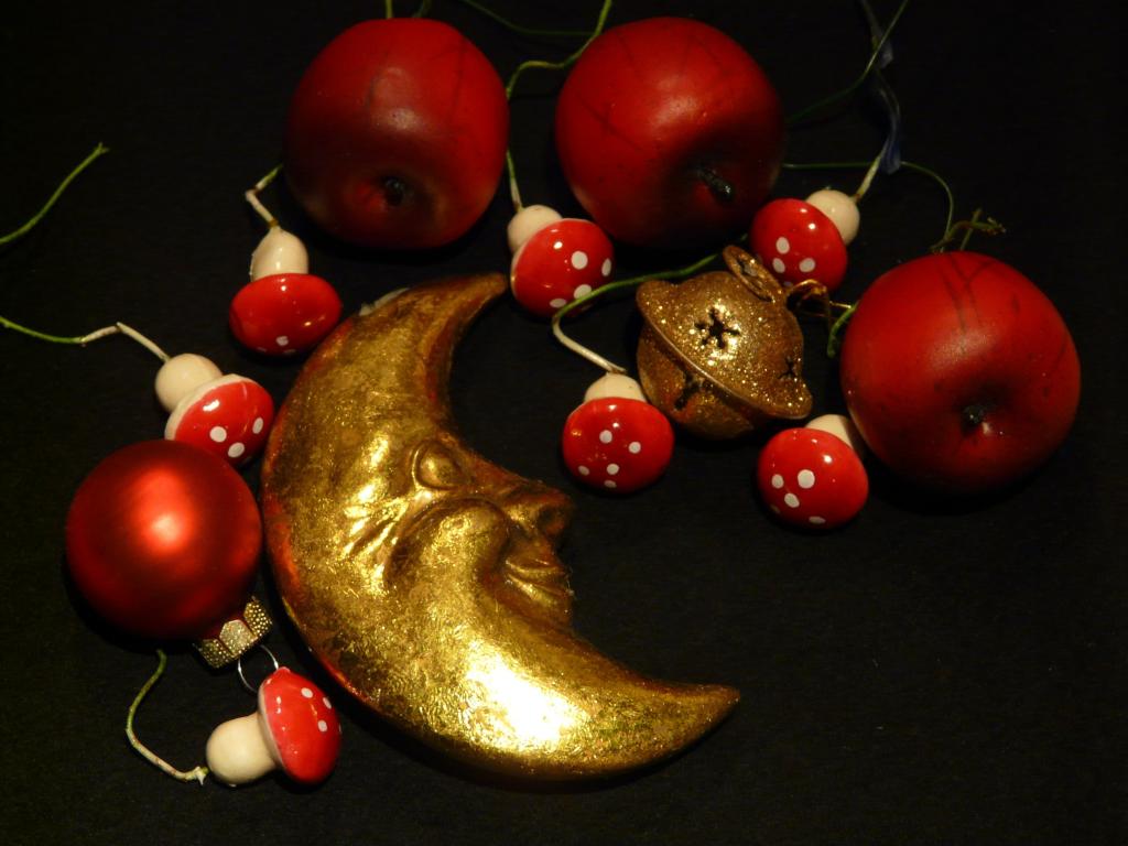 月 ベル シリコーンnn Puヒカルpcの果物 キノコ クリスマスの飾り クリスマス 高精細映像の登場壁紙リンゴ 材料入力します 壁紙