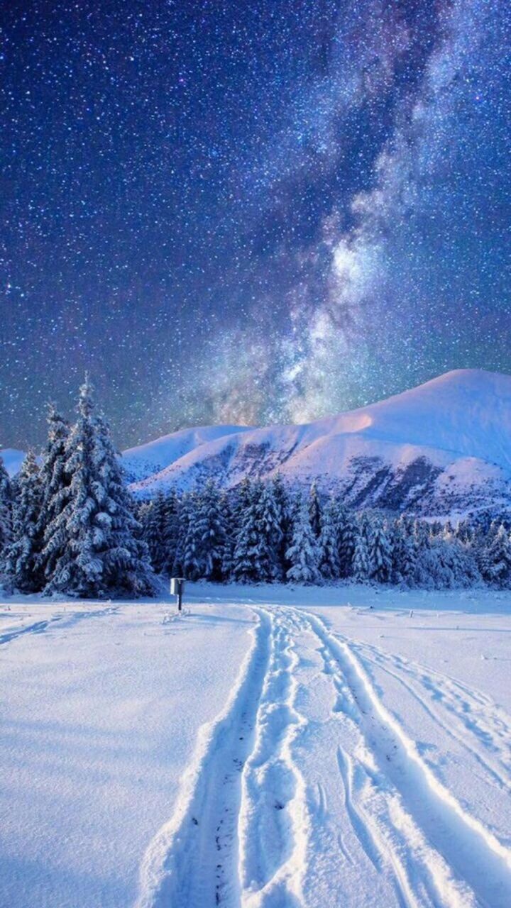 美しい冬の夜空に雪 ロック画面の画像 Hdモバイル壁紙vaioの壁紙 風景 壁紙