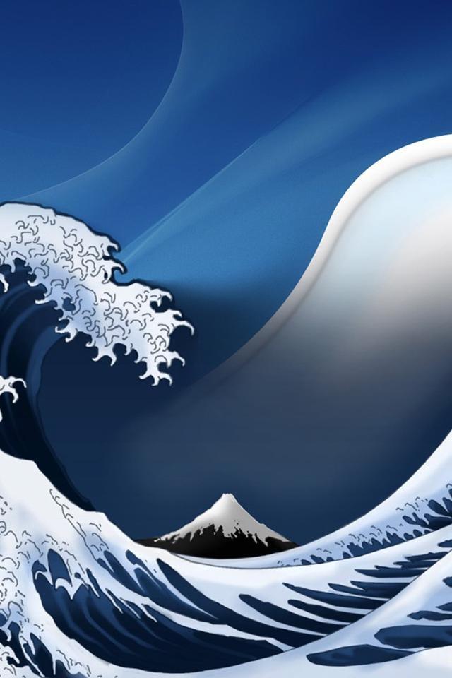 日本の波は ロック画面の絵を描く 複数のhd電話の壁紙壁紙iphone 壁紙