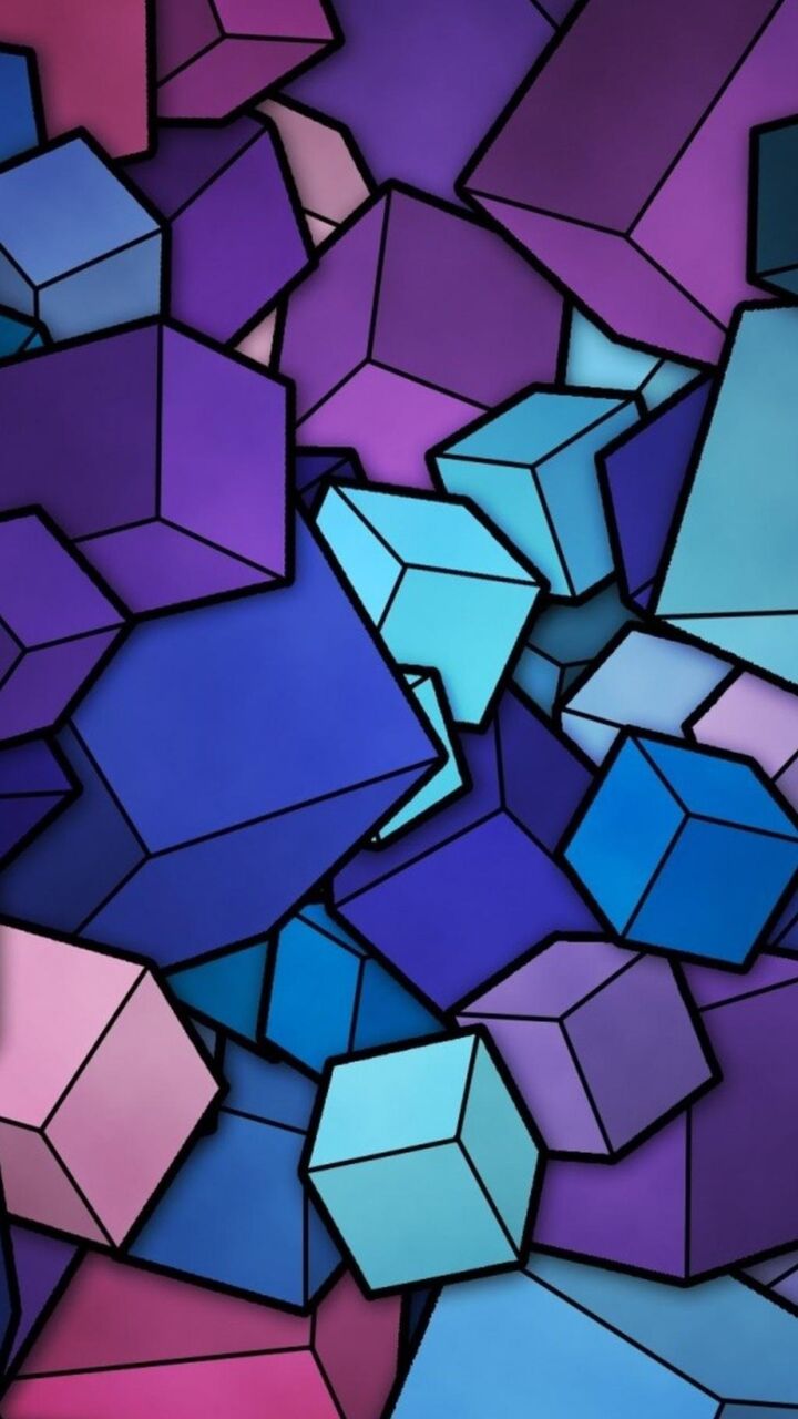 青紫色キューブ ロック画面の画像 Hd電話の壁紙壁紙iphone用のx 代替 壁紙