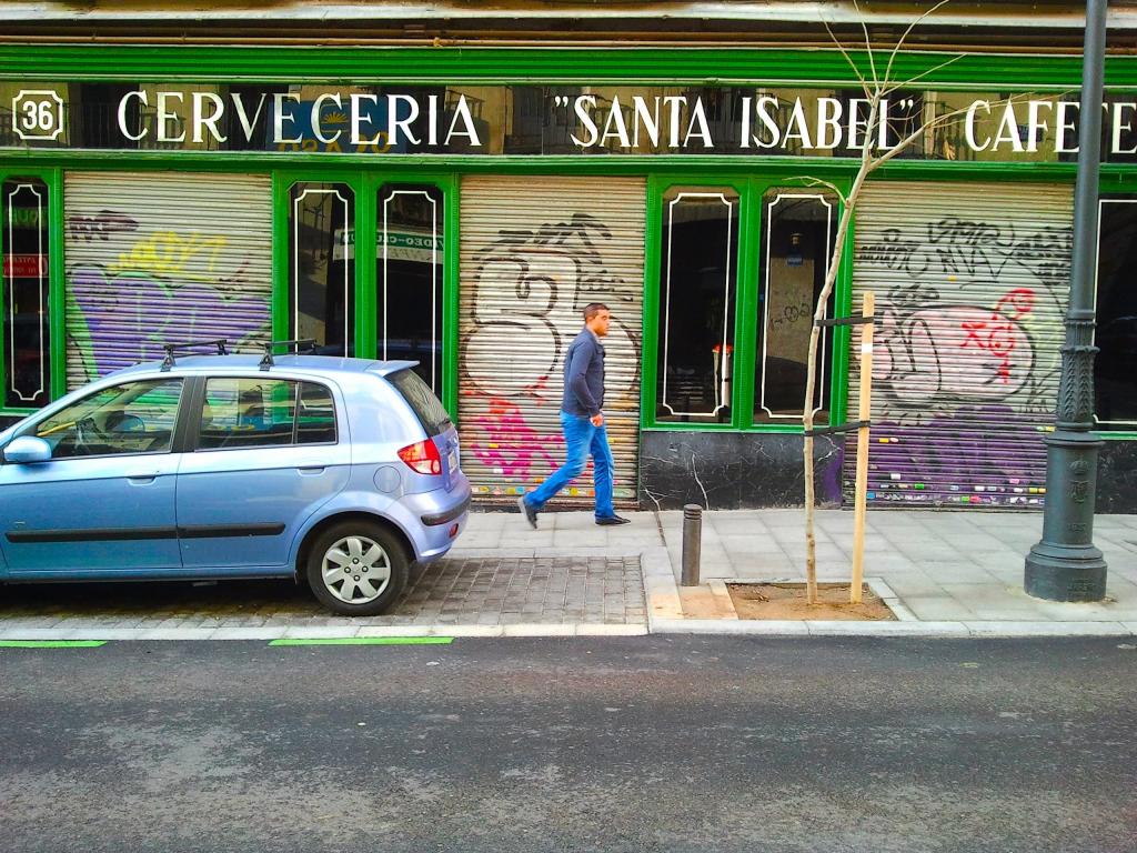 貿易エリア Ba Te里ダウォーー区マドリードの壁紙 ストリート 落書き コーヒー 高精細画像 材料入力します 壁紙