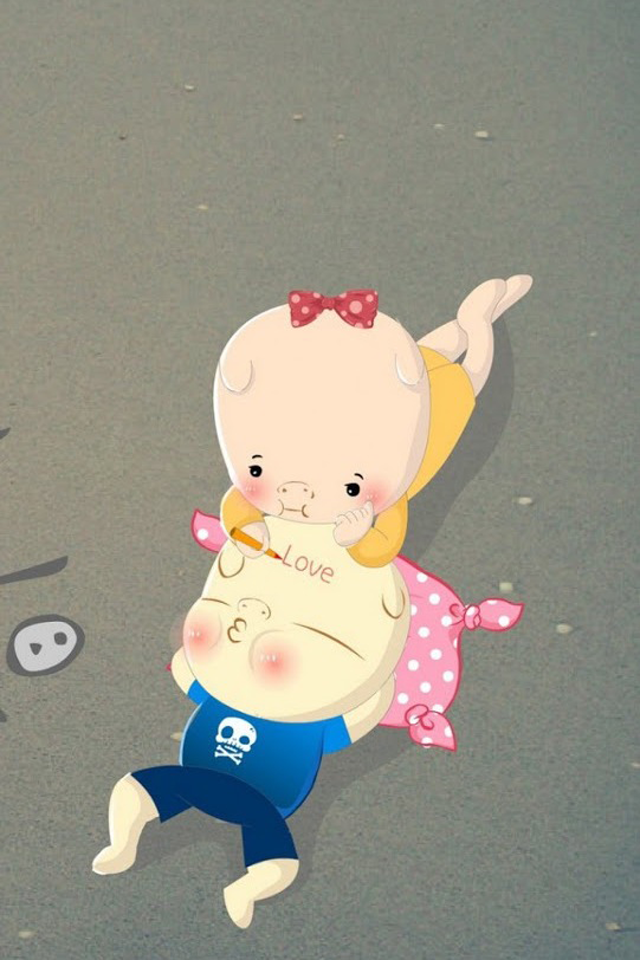 Loveかわいい豚ピカソ ロック画面の壁紙iphone図シリコーンnn Puヒカル白色フィルム Hdの携帯電話の壁紙 壁紙